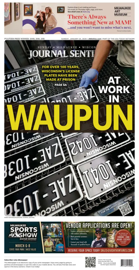 Cover of Milwaukee Journal Sentinel