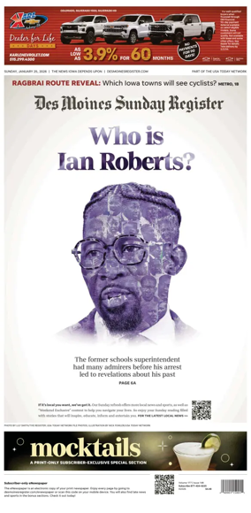 Cover of The Des Moines Register