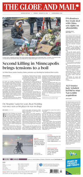 Cover of The Globe and Mail (Ontario Edition)