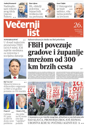 Cover of Vecernji list BiH