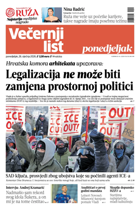 Cover of Vecernji list - Hrvatska