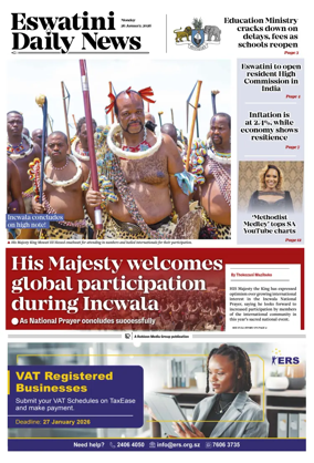 Cover of Eswatini Daily News