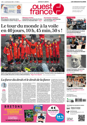 Cover of Ouest France (Les Sables-d'Olonne)