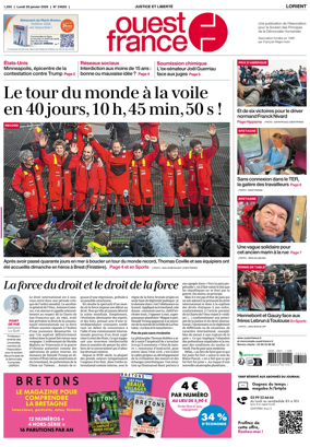 Cover of Ouest France (Lorient)