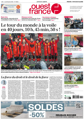 Cover of Ouest France (Redon / Pays de Vilaine)