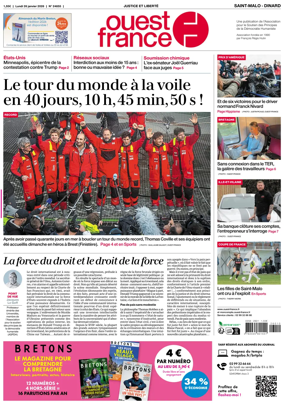 Cover of Ouest France (Saint-Malo)
