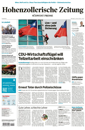 Cover of Hohenzollerische Zeitung