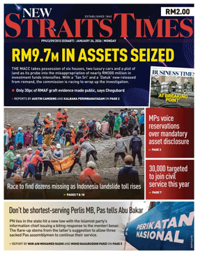 Cover of New Straits Times