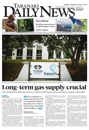 Cover of Taranaki Daily News