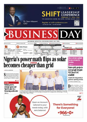 Cover of Business Day (Nigeria)