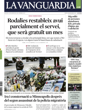 Cover of La Vanguardia (Catalonia - 1st edition)