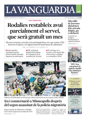 Cover of La Vanguardia (Catala)