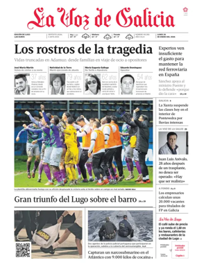 Cover of La Voz de Galicia (Lugo)