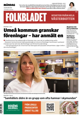 Cover of Folkbladet Vasterbotten