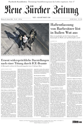Cover of Neue Zurcher Zeitung