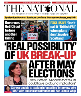 Cover of The National (Scotland)