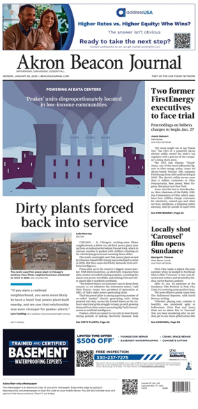 Cover of Akron Beacon Journal