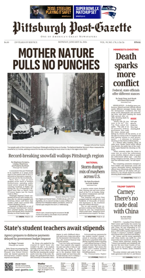 Cover of Pittsburgh Post-Gazette