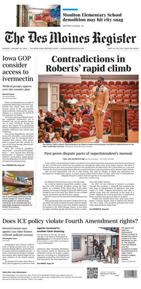 Cover of The Des Moines Register