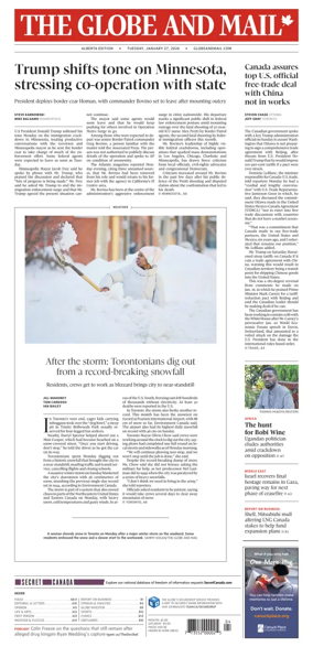 Cover of The Globe and Mail (Alberta Edition)