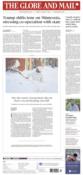 Cover of The Globe and Mail (Ottawa/Quebec Edition)