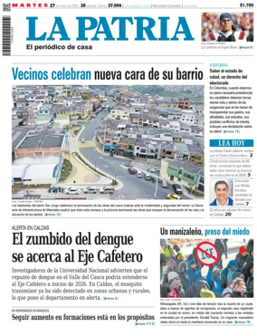 Cover of La Patria (Colombia)