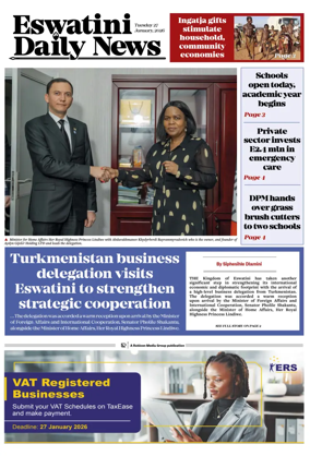 Cover of Eswatini Daily News