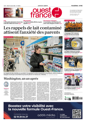 Cover of Ouest-France (Fougeres Vitre)