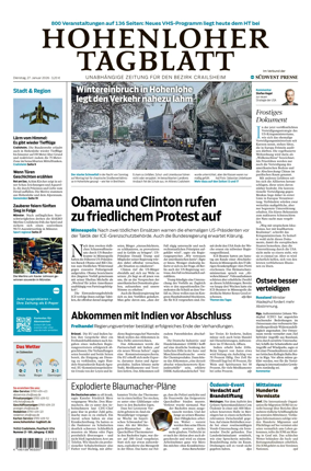 Cover of Hohenloher Tagblatt