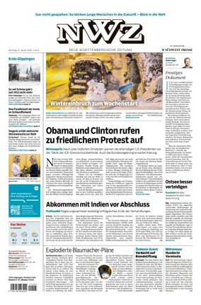 Cover of NWZ – Neue Wurttembergische Zeitung