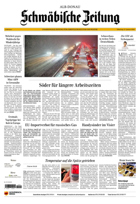 Cover of Schwabische Zeitung (Alb-Donau)
