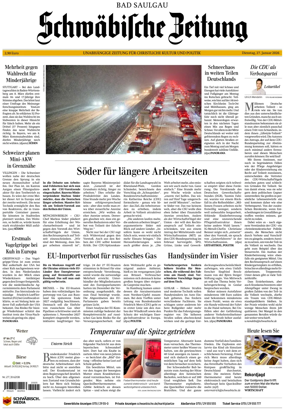 Cover of Schwabische Zeitung (Bad Saulgau)