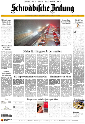 Cover of Schwabische Zeitung (Leutkirch / Isny / Bad Wurzach)