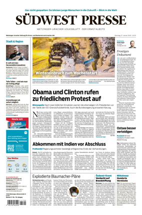 Cover of Sudwest Presse - Metzinger Uracher Volksblatt - Der Ermstalbote