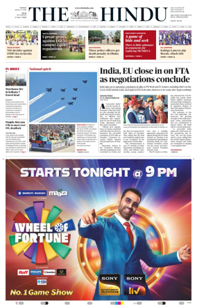 Cover of The Hindu (Delhi)