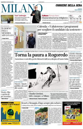 Cover of Corriere della Sera (Milano)