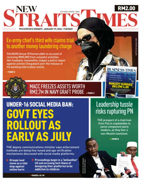 Cover of New Straits Times