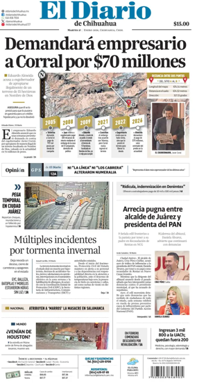 Cover of El Diario de Chihuahua