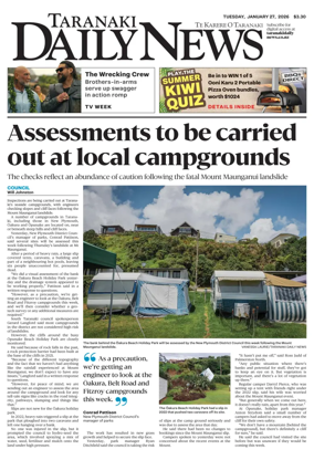Cover of Taranaki Daily News