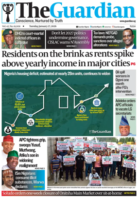 Cover of The Guardian Nigeria