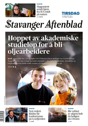 Cover of Stavanger Aftenblad