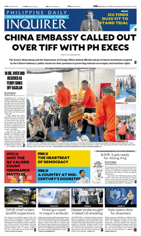 Cover of Philippine Daily Inquirer