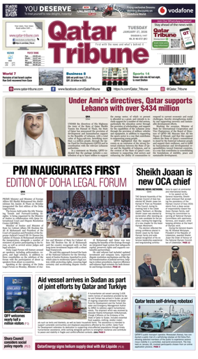 Cover of Qatar Tribune