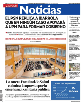 Cover of Diario de Noticias (Spain)
