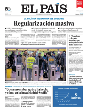 Cover of EL PAIS primera edicion