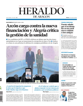 Cover of Heraldo de Aragon