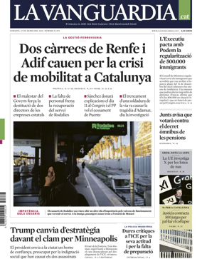 Cover of La Vanguardia (Catalonia - 1st edition)