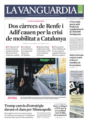 Cover of La Vanguardia (Catala)