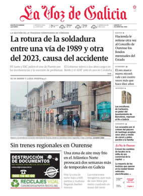 Cover of La Voz de Galicia (Ourense)