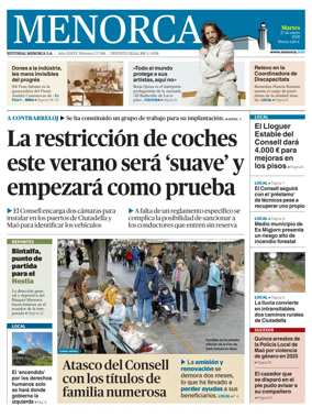 Cover of Menorca Diario Insular
